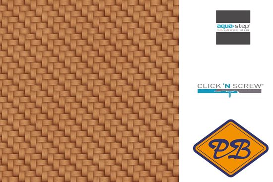 Afbeelding van HDM aqua step SPC click 'N screw wandpaneel decor digitale print braided copper strips 4,5mm XL