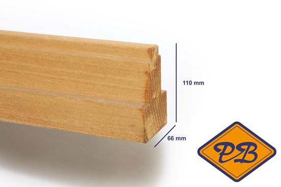 Afbeelding van meranti hardhout kozijnprofiel middenstijl model BB 67x114mm