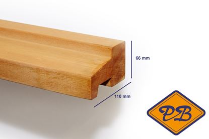 Afbeeldingen van meranti hardhout kozijnprofiel onderdorpel model CC 67x114mm