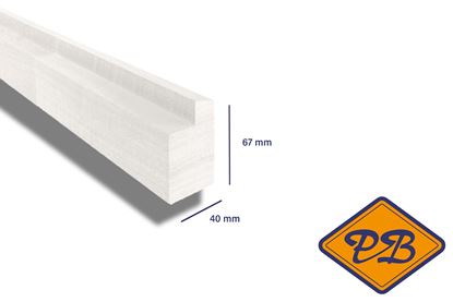 Afbeeldingen van hardhout raamprofiel gevingerlast/gegrond R1 40x67mm