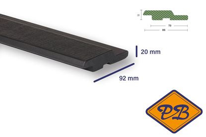 Afbeeldingen van NORDHIIL® Noord Europees verduurzaamd  fijnbezaagd vuren O/S profiel channel Siding 20x92mm *RAL 9005 diep zwart