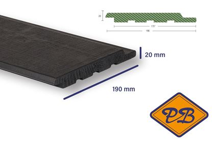 Afbeeldingen van NORDHIIL® Noord Europees verduurzaamd fijnbezaagd vuren O/S profiel channel Siding 20x190mm *RAL 9005 diep zwart