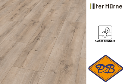 Afbeeldingen van Ter Hürne IKO trend line smart connect pro aqua 2 premium laminaat landhuisdeel breed eiken urban 8mmx28x128,5cm (per pak van 7 stuks=2,51m²)