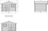 Afbeelding van Solid vuren blokhut 28mm S8275-1 Chimay standaard verduurzaamd afmeting 358x298cm
