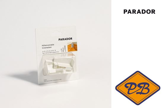 Afbeelding van PARADOR universele PVC binnenhoeken wit type 2 voor plinten SL 5 & SL 18 (per blister= 2 stuks)