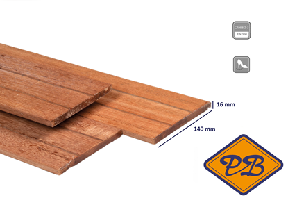 Afbeeldingen van hardhout schuttingplank rondom glad geschaafd 18x140mm