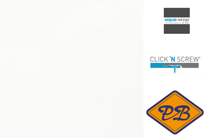 Afbeeldingen van HDM aqua step SPC click 'N screw LUXURY wandpaneel wit parelstruktuur  XL 4,5mm