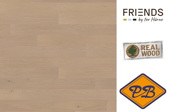 Afbeelding van FRIENDS by Ter Hürne CLICKitEASY Pro Fineerparket landhuisdeel eiken Beat  geborsteld mat gelakt 9mmx18,2x199,7cm (per pak van 7 stuks=2,54m²)