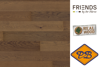 Afbeeldingen van FRIENDS by Ter Hürne CLICKitEASY Pro Fineerparket landhuisdeel eiken Claire geborsteld mat gelakt 9mmx18,2x199,7cm (per pak van 7 stuks=2,54m²)