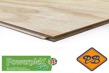 Afbeeldingen van underlayment powerfloor BIO Based multiplex kleine plaat tong & groef 4-zijdig 244x61cm