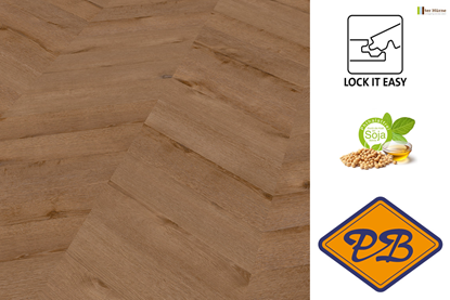 Afbeeldingen van Ter Hürne perform SPC vinyl lock it easy Chevron strook eiken Washington 6mmx14,5x66,5cm (per pak van 12 stuks universeel=1,15m²)