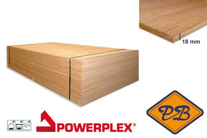 Afbeeldingen van hardhout powerplex plus *10 jaar garant multiplex B/BB exterieur 18mmx250x122cm (per pak van 50 platen)