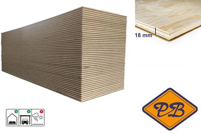 Afbeeldingen van underlayment Fins vuren multiplex kleine plaat tong & groef 4-zijdig 244x61cm (per pak van 100 platen)