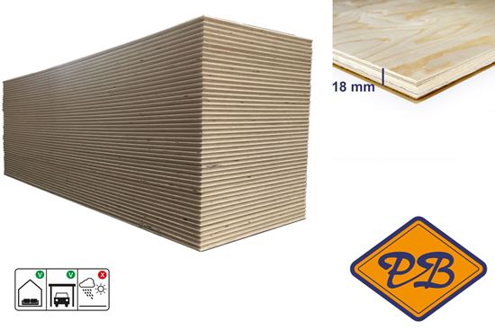Afbeelding van underlayment Fins vuren multiplex kleine plaat tong & groef 4-zijdig 244x61cm (per pak van 100 platen)