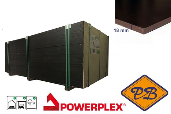 Afbeelding van hardhout powerfilm betonmultiplex glad 18mmx250x125cm (per pak van 25 platen)