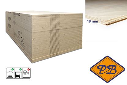 Afbeeldingen van underlayment Fins-vuren multiplex wbp tong & groef 2-zijden 18mmx244x122cm (per pak van 50 platen)