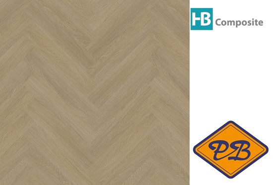 Afbeelding van HB Composite aqua SPC vinyl click visgraat wand- en vloer strook SUPERIOR Oak Glory 4,5mmx15x75cm (per pak van 8 stuks A + 8 stuks B =1,80m²)