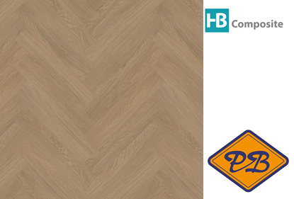 Afbeeldingen van HB Composite aqua SPC vinyl click visgraat wand- en vloer strook SUPERIOR Oak Dream 4,5mmx15x75cm (per pak van 8 stuks A + 8 stuks B =1,80m²)
