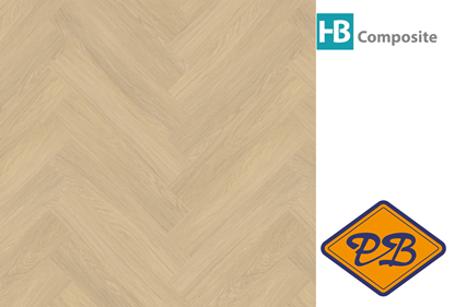 Afbeeldingen van HB Composite aqua SPC vinyl click visgraat wand- en vloer strook SUPERIOR Oak Wonder 4,5mmx15x75cm (per pak van 8 stuks A + 8 stuks B =1,80m²)