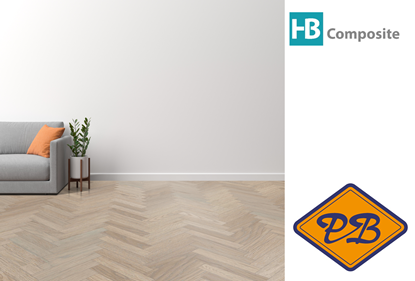Afbeeldingen van HB Composite aqua SPC vinyl click visgraat wand- en vloer strook LUXURY Eternal Oak 4,5mmx15x75cm (per pak van 9 stuks A + 9 stuks B =2,03m²)