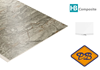 Afbeelding van HB Composite aqua SPC vinyl click "N screw 3-L SUPERIOR wand- vloer en plafondtegel Grigio Imperiale 4,5mmx32x120cm (per pak van 6 stuks =2,34m²)