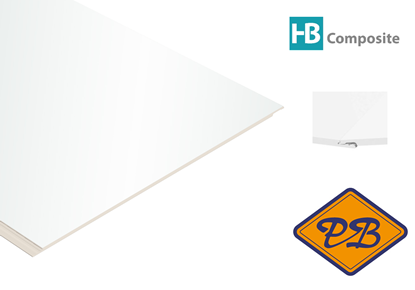 Afbeeldingen van HB Composite aqua SPC vinyl click "N screw 3-L SUPERIOR wand- vloer en plafondtegel Matt White 4,5mmx32x120cm (per pak van 6 stuks =2,34m²)