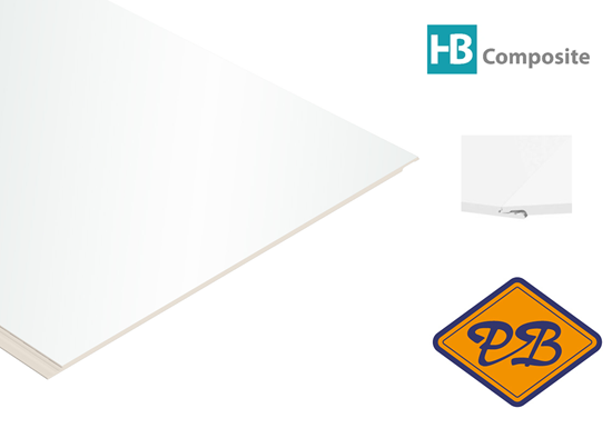 Afbeelding van HB Composite aqua SPC vinyl click "N screw 3-L SUPERIOR wand- vloer en plafondtegel Matt White 4,5mmx32x120cm (per pak van 6 stuks =2,34m²)
