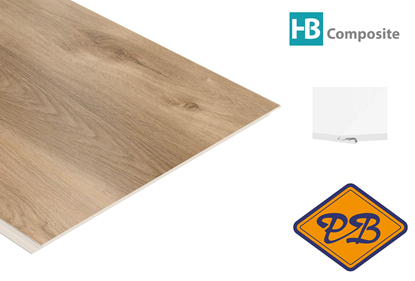 Afbeeldingen van HB Composite aqua SPC vinyl click "N screw 3-L SUPERIOR wand- vloer en plafondtegel Eternal Oak 4,5mmx32x120cm (per pak van 6 stuks =2,34m²)