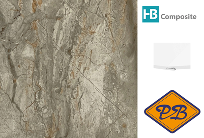 Afbeeldingen van HB Composite aqua SPC vinyl click 'N screw SUPERIOR wandpaneel Grigio Imperiale ultramat XL 4,5mm