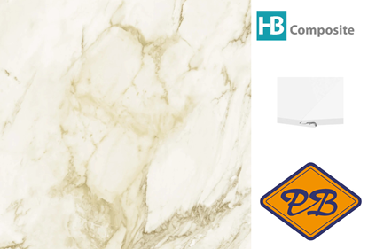 Afbeeldingen van HB Composite aqua SPC vinyl click 'N screw SUPERIOR wandpaneel Marmo Oro ultramat XL 4,5mm