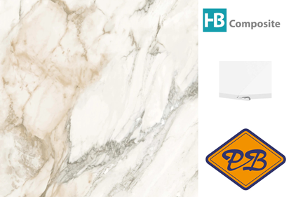 Afbeeldingen van HB Composite aqua SPC vinyl click 'N screw SUPERIOR wandpaneel Marmo Luce ultramat XL 4,5mm