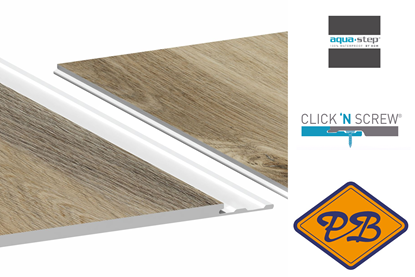 Afbeeldingen van HDM aqua step SPC vinyl ALL-IN-ONE Click 'N Screw/Glue vloer, wand en plafondpaneel Newcastle 4,5mmx32x122cm(per pak van 6 stuks=2,23m²)