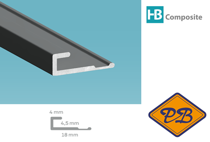 Afbeeldingen van HB composite professional aluminium begin-/eindprofiel mat wit 18x4x4,5mmx270cm