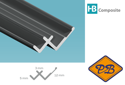 Afbeeldingen van HB composite professional aluminium binnenhoekprofiel mat wit  12x5x4,5mmx270cm