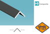 Afbeelding van HB composite professional aluminium buitenhoekprofiel mat zwart 10x10x4,5mmx270cm