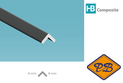 Afbeeldingen van HB composite professional aluminium buitenhoekprofiel mat wit 6x6x4,5mmx270cm