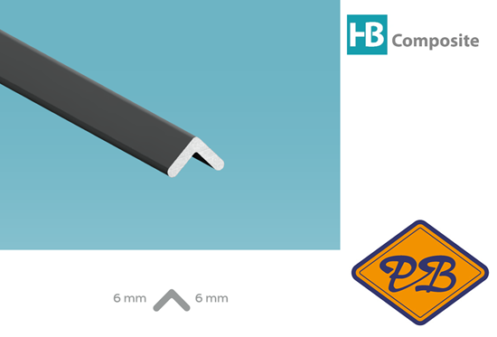 Afbeelding van HB composite professional aluminium buitenhoekprofiel mat wit 6x6x4,5mmx270cm
