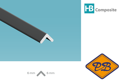 Afbeeldingen van HB composite professional aluminium buitenhoekprofiel geborsteld mat zilver 6x6x4,5mmx270cm