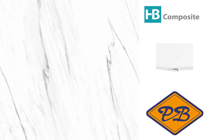 Afbeeldingen van HB Composite aqua SPC vinyl click 'N screw SUPERIOR wandplaat Marmo Luna XXL 4,5mm