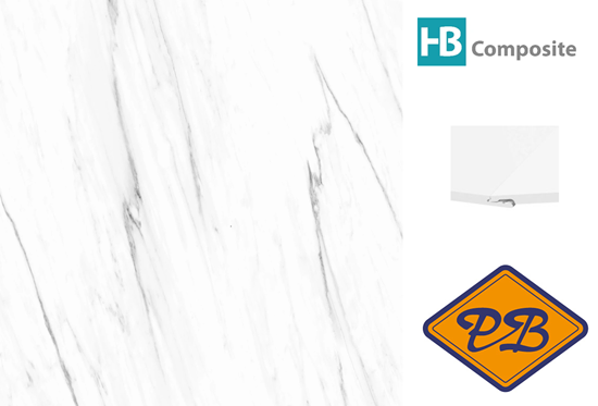 Afbeelding van HB Composite aqua SPC vinyl click 'N screw SUPERIOR wandplaat Marmo Luna XXL 4,5mm