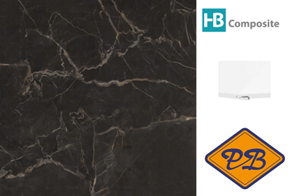 Afbeeldingen van HB Composite aqua SPC vinyl click 'N screw SUPERIOR wandplaat Marmo Notte ultramat XXL 4,5mm