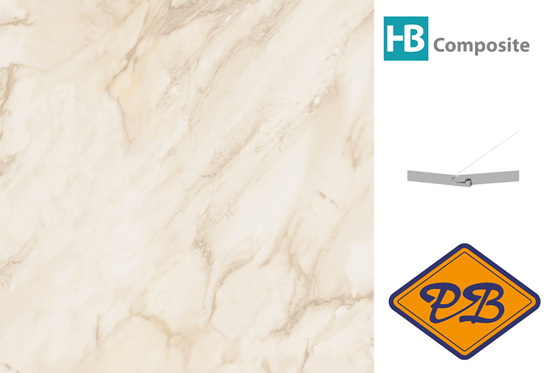 Afbeelding van HB Composite aqua SPC vinyl SUPERIOR click I4F wand- en vloer tegel Marmo Oro ultramat 4mm