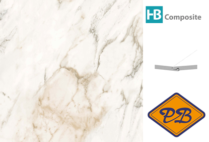 Afbeeldingen van HB Composite aqua SPC vinyl SUPERIOR click I4F wand- en vloer tegel Marmo Luce ultramat 4mm