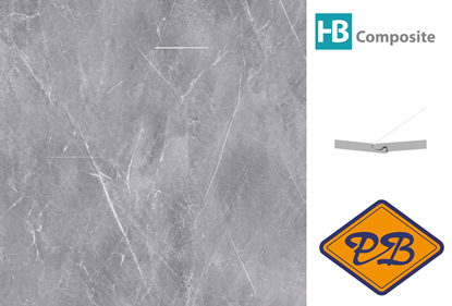 Afbeeldingen van HB Composite aqua SPC vinyl SUPERIOR click I4F wand- en vloer tegel Marmo grey ultramat 4mm