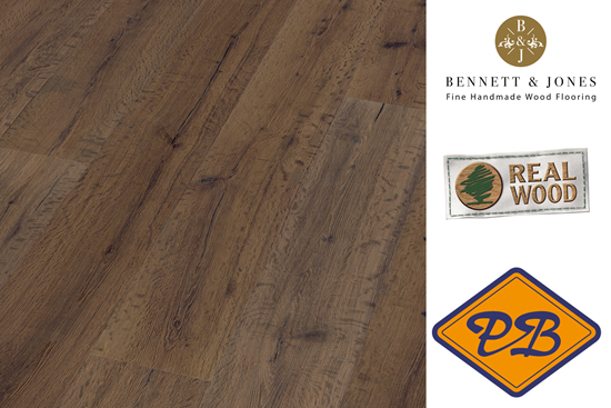 Afbeelding van Bennett & Jones London Calling nr. 28 Camden market click lamelparket landhuisdeel eiken tradition, diep geborsteld, white washed, hardwaxolie naturel 15mmx19x190cm (per pak van 8 stuks=2,88m²)