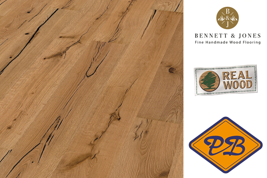 Afbeelding van Bennett & Jones Britain's Finest nr. 110  Keele click lamelparket landhuisdeel eiken tradition, geborsteld, naturel geolied 14mmx22x220cm (per pak van 6 stuks=2,90m²)