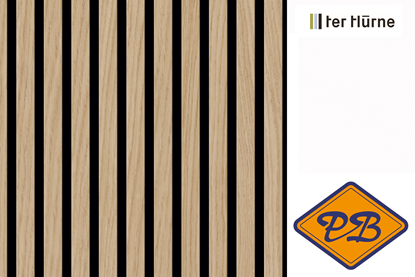 Afbeeldingen van Ter Hürne uniquedesign akoustiek 3D wand-en plafondpaneel 1-zijdig edelgefineerd eiken Wolga naturel geolied 21mm