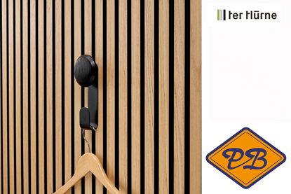 Afbeeldingen van Ter Hürne livingwall function metalen wandhaak Haakon zwart knop zwart