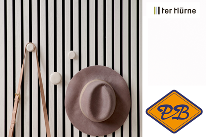 Afbeeldingen van Ter Hürne livingwall function houten knop Märta wit (per set = 2 stuks rond 40mm + 2 stuks rond 60mm)