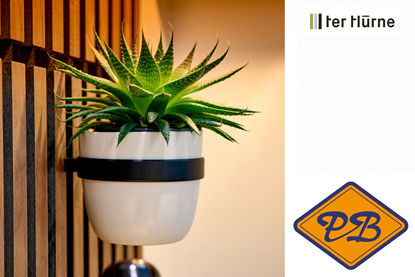 Afbeeldingen van Ter Hürne livingwall function metalen bloemenpot ring Soeren zwart rond 120mm